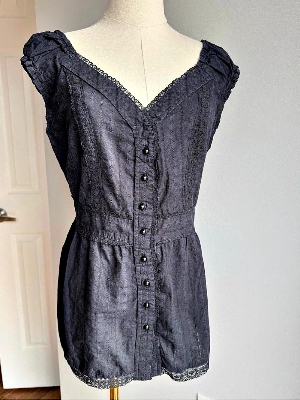 100% Cotton Nevada Top Size Large Whimsigoth boho